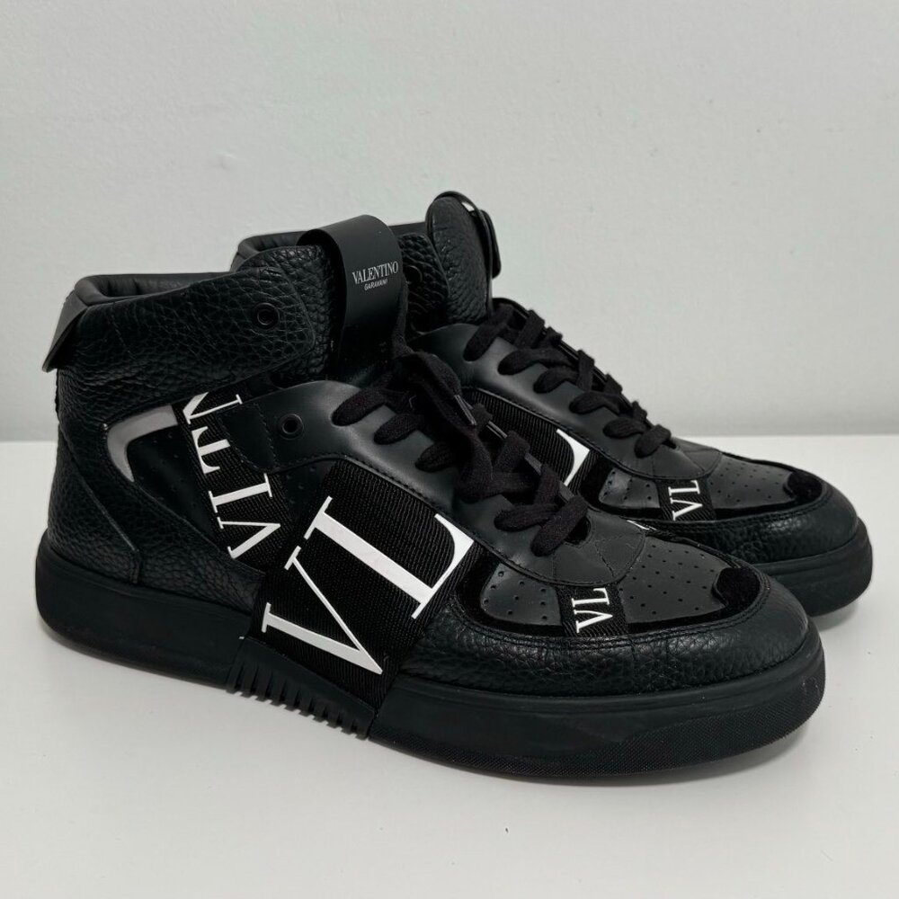 Valentino Garavani Mid-Top Calfskin VL7N Sneakers with Bands